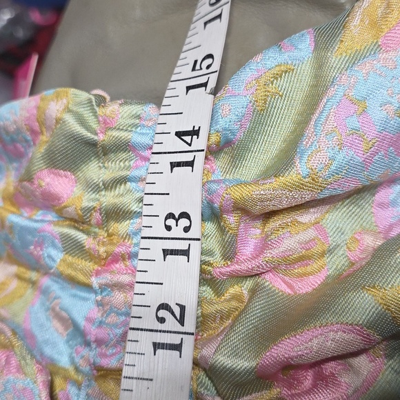 NWT Buddy Love Women's Dress Pastel Floral Brocadish Ruffly Plunging Party Sz M - Picture 12 of 15